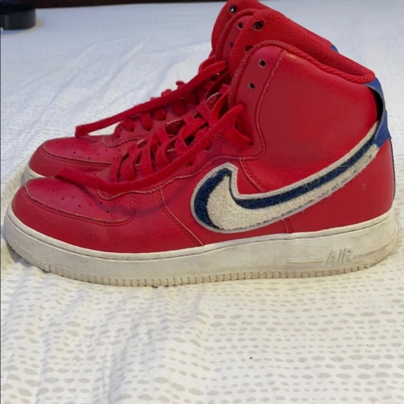 red and white low top ones